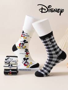 Disney 5/1 Pair Authentic Embroidered Mickey Mouse New Year Gift Socks, Cartoon Christmas Embroidered Socks, New Year Animated Socks For Men, Novelty And Interesting Socks - Multicolor - View 7
