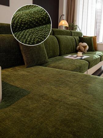 1pc Minimalist Matcha Green Thick Elastic Sofa Seat Cushion Cover, Backrest Cover, Sofa Protector, Dust-Proof And Dirt-Resistant, Removable And Washable, Suitable For All Seasons, Ideal For Living Room Decor