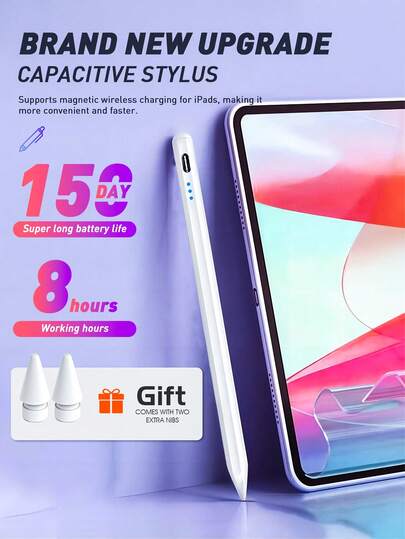 Easypie Selection 1 支铝合金触控笔，带 2 个笔尖，兼容 Apple iPad，兼容 iPad Pro Air Mini，第二代触控笔兼容 iPad 2018-2022