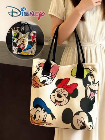 Disney Two Officially Licensed Mickey Mouse Adjustable Messenger Bags Large Capacity Handbag With Shoulder Strap Portable Commuting Travel Cartoon Slanting Messenger Bag Suitable For Friends, Family, Birthday Parties, Gifts, School Backpacks, Christmas Gifts