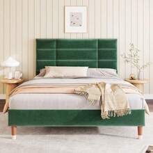 Bed Frames - Hijau + Beludru + 140cm*200cm - View 8