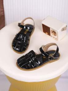 1 Đôi dép xăng đan PU tua rua thời trang thường ngày cho trẻ em, thích hợp cho mùa hè - màu đen - Xem 4