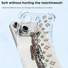 Estuche para teléfono estilo oso Compatible con estuches para teléfonos   17  16 Pro Max  15 Pro Max  13 y  12 Hecho de material de TPU, brinda protección contra golpes y caídas Es un gran regalo para familiares, amigos, novios, novias y Halloween - transparente - Ver 5