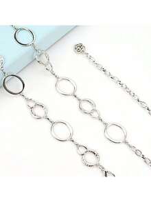 Thắt lưng trang trí giải trí thời trang Âu Mỹ xuyên biên giới cho nữ, Dây thắt lưng kết hợp đá hồng ngọc Jasper, Dây thắt lưng hoa rỗng phong cách Punk cổ điển bằng hợp kim kẽm Bohemian dành cho nữ, Đai nịt eo cổ điển thời trang, Thích hợp cho mùa xuân, hè, thu, đông - Bạc - Xem 13