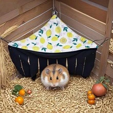 [Original Art Design] Small Pet Hideout - Cozy Corner Pet Hammock Tent With Triangle Hanging System, Washable Play & Resting Habitat For Hamsters, Ferrets, Squirrels, Sugar Gliders, Chinchillas, Rabbits, Hedgehogs