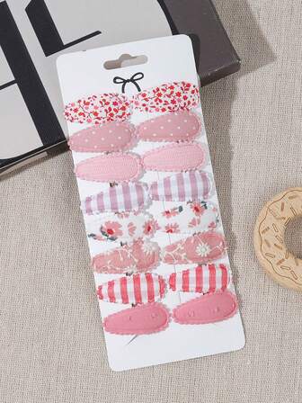 16件套布艺迷你发夹，适合婴儿，纯色可爱儿童刘海发饰，圣诞节礼物