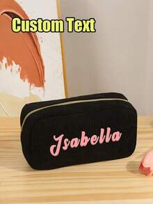 Personalized Cosmetic Bag, Custom Corduroy Makeup Bag, Name Makeup Bag, Monogrammed Toiletry/Makeup Bag, Bridesmaid Gifts, Bachelorette Party Gifts, School Supplies, Back To School, School Gifts, For Office, For School, For Classroom, For Coworkers, For Dorm Rooms, Middle School StudentsChristmas Beauty Accessories