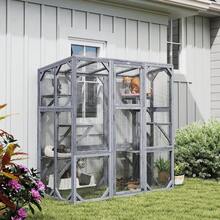 Catio Outdoor Cat Enclosure For 1-3 Cats, 59" X 28" X 60", Gray - 預設 - 查看 11