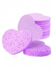Heart-Shaped Soft Exfoliating Cleansing Sponge, Suitable For Face Cleaning, Massage, Exfoliation, Masking, Makeup Removal - Gentle Scrubbing Deep Cleansing Sponge, Fragrance-Free, Unisex, Travel Essential - Multicolor - View 7