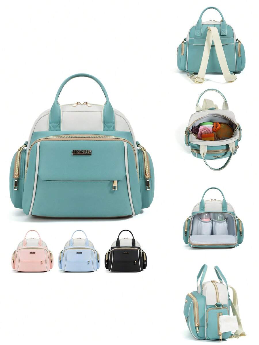 Mochila cambiadora, bolso de pañales para bebé con bolsillo aislado, para llevar al hombro/a mano, bolso de mamá para viajes