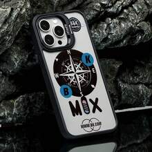 Funda para teléfono con diseño de brújula y aventura, compatible con teléfonos ,  17,  16 Pro Max,  15 Pro Max,  13 y  12. Fabricada en TPU para una protección eficaz contra golpes y caídas. Un regalo ideal para familiares, amigos, seres queridos, parejas y para Navidad. - Negro - Ver 3