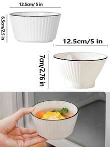 8/6/4件套日式陶瓷拉面碗，5英寸，新款条纹高脚面碗和汤碗，沙拉碗，厚实优质意大利面食碗，餐厅/家用餐具，可放入洗碗机和微波炉