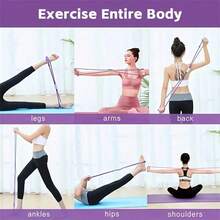 4-Tube Resistance Bands With Foot Pedal, 8-Shaped Fitness Resistance Bands With Handles For Abdominal/Waist/Arm/Leg Exercises, Multi-Functional Foot Pedal Power Booster, Yoga Fitness Equipment, Weight Loss Training, Resistance Band Fitness Accessories, Workout, Gym, Home Exercise, Stretch Fitness, Resistance Bands, Perfect Gift For Loved Ones On Halloween And Christmas - Multicolor - View 6