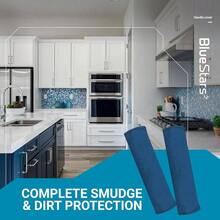 - Juego de 4 fundas para manijas de puerta de refrigerador, mantiene tus electrodomsticos limpios de manchas, goteos, manchas de alimentos, aceite, protector de decoracin para nevera, - Microondas + Azul - Ver 8