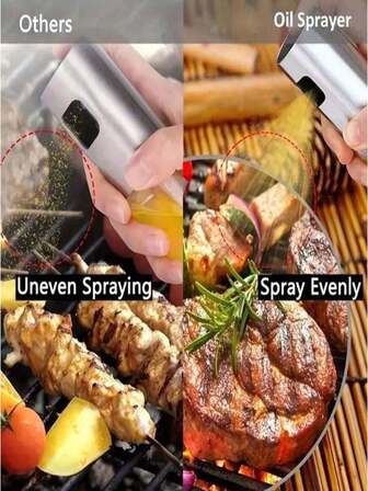 1개 유리 오일 스프레이 병, 가정용 압력 분무기 미세 미스트 오일 포트, 주방 소스 식초 향신료 병, BBQ 오일 스프레이 병