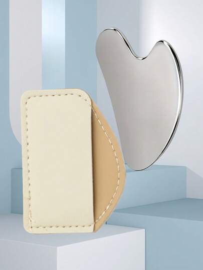 Face Massage Tool, Gua Sha Board + Storage Bag, Cosmetic Tools, Thick & Large Stainless Steel Scraping Plate, Facial & Full Body Use, Christmas, Wedding, Holiday Gift For Wife, Mom, Sister