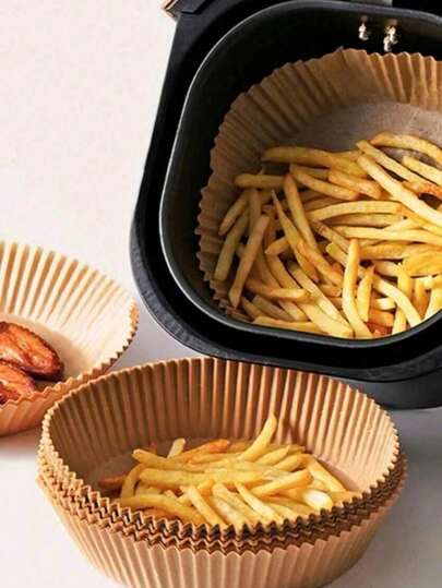 100 st. airfryer-foder, non-stick-papper för bakning, stekning och mikrovågsugn - lätt att rengöra, ett lager papper för hälsosammare matlagning - bakplåtspapper