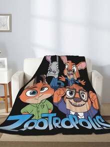 Zootropolis GentleSoft Blankets Queen Size For Bed - Cozy Soft Sofa Couch Cover Blankets For Women, Cute Large Bedding Fleece Throws For Girls, Black, 80x60 Inches - 黑色 - 查看 4