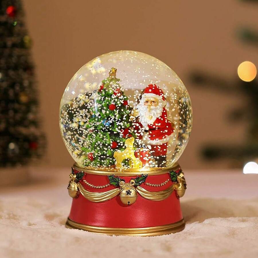 Lanterna di Natale in legno LED con albero 37 cm decorazione natalizia invernale
