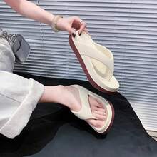 2026 Summer New Women's Thick-Sole Comfortable Eva Flip Flops, Ins-Style Versatile Beach Sandals - Brown - View 7