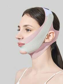 1件/2件装女士弹力提拉紧致V字睡眠眼罩，透气可重复使用瘦脸带，适合日常佩戴、看电视、运动或休闲。