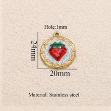 1pc Stainless Steel Fashion Charm Pendant Necklace Set With Strawberry, Spiral Coil, And Conch Shell Motifs DIY Jewelry Making Kit For Pendants, Earrings, And Necklaces Women's Stainless Steel Jewelry - 23 Pendants - View 10