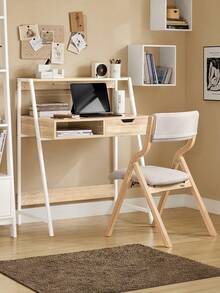 SoBuy FWT63-N Mesa de Escritorio Mesa de Ordenador con 2 cajones y 1 Estante L81 cm x P50cm x H100cm ES Mesa Escritorio Silla de Oficina Muebles de Oficina en Casa, Mobiliario de estudio Caqui estilo nórdico, estilo sencillo Metal 76x50x75 cm - Marrón - Ver 10