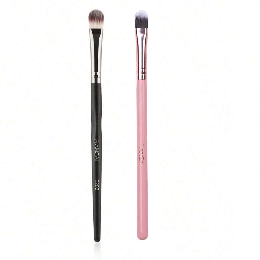RANCAI 2Pcs Tapered Blending Eye Shadow Brush, Uniform Powder Application With Strong Pigment Pickup Power, Makeup Tool Highlight Brush, Black&Pink,Foundation Brush,Concealer Brush,Blush Brush,Contour Brush,Blush Brush,Bronzer Brush,Powder Brush,Foundation Brush,Blush Brush - Pink - View 1