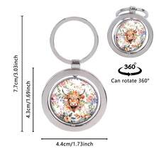 1pc Ox-Shaped Rotating Keychain, Zinc Alloy Pendant Charm Accessory