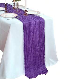 1 pieza Camino de mesa transparente de color morado oscuro, tamaño 35x118 pulgadas, adecuado para bodas, restaurantes, fiestas, Navidad, Acción de Gracias y celebraciones de cumpleaños, mantel de otoño/invierno, mantel de mesa de comedor, mantel de mesa de sala de estar, mantel navideño