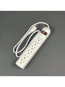 EXTENSION MULTICONTACTO REGLETA 6 ENCHUFES Tira de alimentación eléctrica de CA, enchufe de 6 pines con interruptor, 6 salidas, cable de extensión de 1M - Tipo de Enchufe B USA (110-127V) - Ver 8