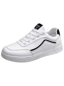 Tenis de hombre de skate en oferta, tenis para hombre de cuero baratos y de calidad, tenis hombre de skate con agarre firme, zapatos para hombre tenis hombre ideales para skaters y diario - Blanco - Ver 4