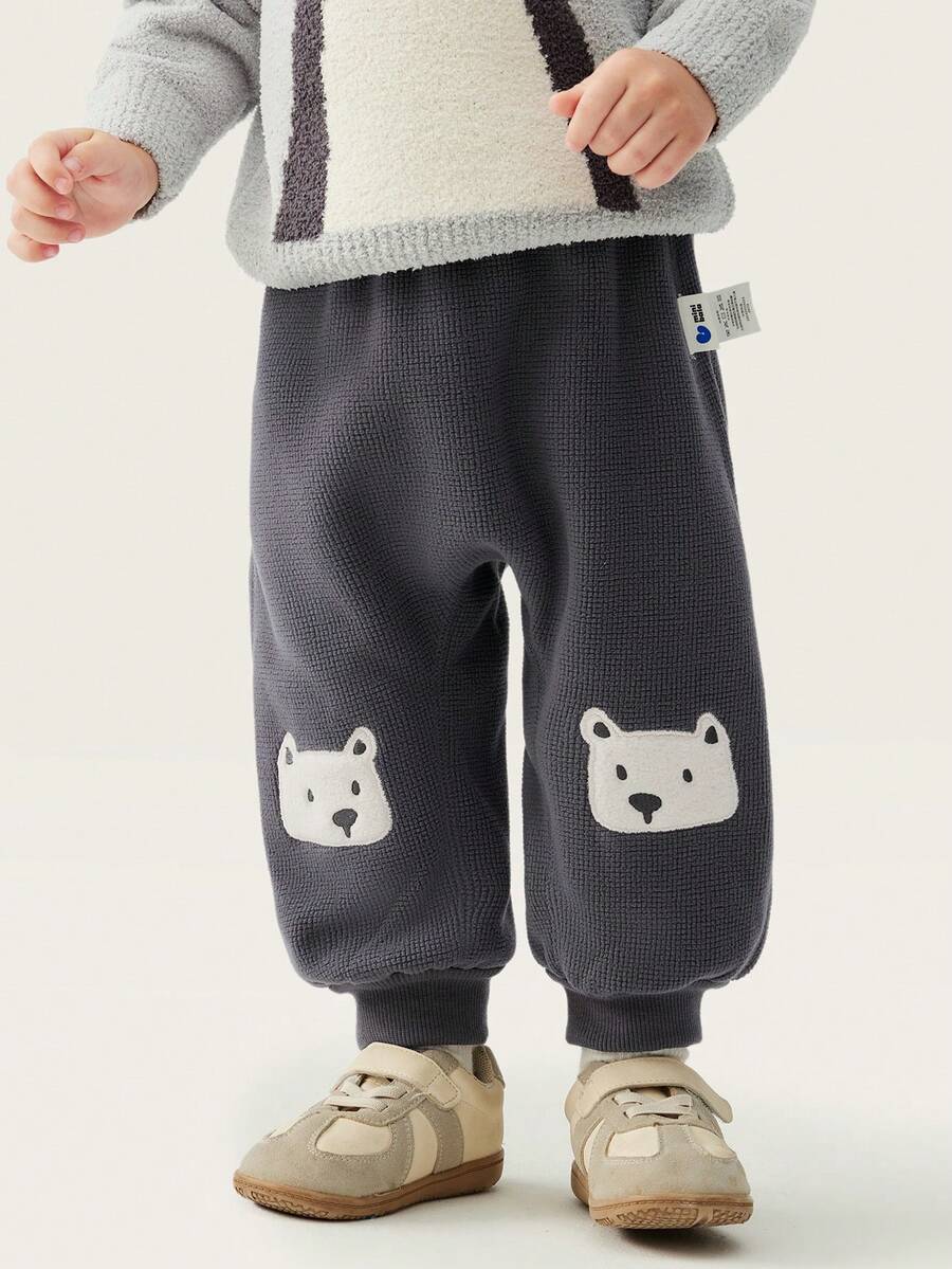 mini bala Kids Warm Fleece Pants Soft Stretchy Loose Fit PP Pants Winter 2025