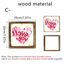 قطعة واحدة من لافتة خشبية عتيقة بشعار عيد الحب، بنمط قلب وردي، مادة مسمكة لديكور غرفة النوم/غرفة المعيشة/المكتب، هدية للأزواج/ديكور العطلات، يمكن استخدامها كديكور معلق أو زخرفة - لافتة بإطار خشبي متعدد الألوان - مشاهدة 14