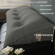 Triangle Reading Cushion With A Button-Gray 100*50*20cm - Grey - View 2