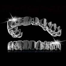 2 bandejas transparentes para clareamento e alisamento dos dentes, acessórios de higiene bucal sem odor para uso noturno, aliviam o ranger dos dentes