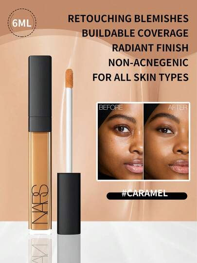  Nars 亮采柔滑遮瑕膏，中深色 2 号 #焦糖色，6 毫升/0.22 盎司 | 全效遮瑕，可叠加 | 提亮肤色，有效遮盖黑眼圈和瑕疵 | 柔滑质地，打造无瑕妆容 | 持久不卡粉 | 赋予肌肤自然光泽 | 蕴含维生素 E 和葡萄籽提取物，保湿滋润 | 适合所有肤质，包括干性肌肤 | 完美遮盖瑕疵、泛红和肤色不均