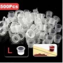 100/500 piezas Tapas desechables profesionales para tazas de tinta de tatuaje, tallas S/M/L/XL, tazas transparentes para pigmento de tatuaje, suministros y accesorios de tatuaje, herramientas de salón de tatuajes, adecuadas para principiantes y artistas de tatuajes experimentados, tapas transparentes para microagujas, suministros de tatuaje, tazas de tinta de tatuaje desechables, kit de suministros de tatuaje - Multicolor - Ver 10