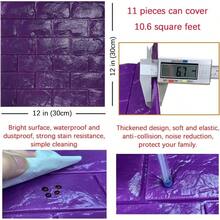 30PCS 3D Wall Panels Peel And Stick Faux Brick Wallpaper Pink Self Adhesive Foam Brick Paneling Faux Stone Wall Panels 30PCS, Pink - 11件+紫色 - 查看 5
