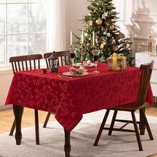 Elegance - Mantel de tela de polister para decoracin de Navidad, cena de da festivo y reunin, rectangular, 60x 120 pulgadas, rojo - Rojo + 355.6 x 152.4 cm (Rectangular) - Ver 8