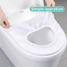 5/10pcs Premium Waterproof Disposable Toilet Seat Covers, Thick Non-Woven Toilet Seat Pads - Soft, Elastic, Waterproof, Anti-Fouling - Ideal For Travel And Home Use