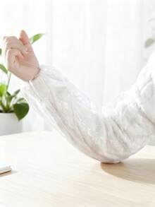 Disposable Arm Sleeves, Clear Plastic PE Oversleeves, Waterproof Oil-Proof Dustproof, Elastic Cuff For Kitchen Cleaning Painting Repair - Multicolor - View 7