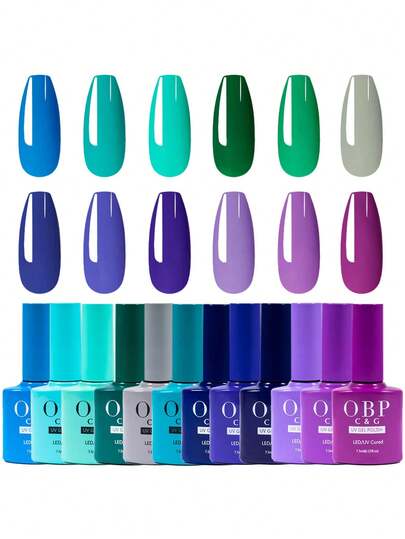 OBP C & G OBP Esmalte en Gel Semipermanente 3 Pasos Para Uñas Gama de 12 Colores Diferentes Profesional