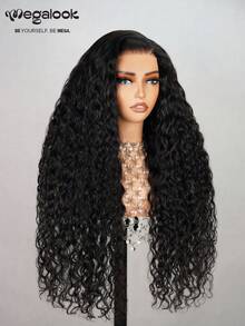 MEGALOOK Pre-Cut 6x5 Lace Water Wave Wig 100% Human Hair - Pre Bleached & Pre Plucked Natural Hairline Glueless Wig 180% Density 18-30 Inch Long Wig Natural Black Color No Glue Needed Curly Wig - Beginner Friendly Natural Looking Durable & Long-Lasting Lightweight Cap All-Day - SNatural - View 5