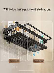 两件套浴室置物架，防锈抛光金属壁挂式收纳架，适用于浴室、卫生间、梳妆台、淋浴房，节省空间，可收纳洗发水、护发素等物品，也适用于浴室、梳妆台和厨房。 - 彩色 - 查看 8