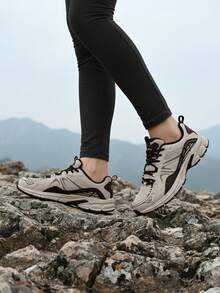 CAMEL CROWN Women's Sports Jogging All-Terrain Shoes, Spring And Summer Jogging Breathable Casual Hiking Shoes - Light Beige/black - View 6