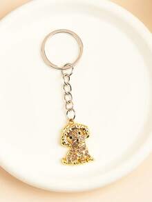 Personalized Fashion Cute Full Diamond Alloy Pet Puppy Keychain, Animal Keychain, Dog Lover Keychain, Pet Keychain, Car Keychain, Bag Pendant, Keychain Accessories, Men And Women Keychain, Birthday Gift, Event Gift, Anniversary Gift, Party Souvenir - Multicolor - View 15