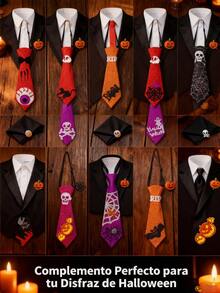 10pcs Halloween Fliege für Kinder und Erwachsene, Geisterfest, Maskerade, knotenlose Fliege, Partydekoration, Kürbis-Schädel-Fliege