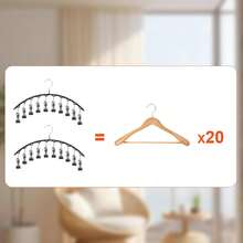 1 Stainless Steel No-Crease Pants Hanger, Hat Organizer, And Baby Sock Organizer. Features 10 Non-Slip Clips. Ideal For Bedrooms, Walk-In Closets, Clothing Stores, And More. Organizes Pants, Hats, And Other Items. Holds At Least 10 Pairs Of Pants. Perfect Thanksgiving, Christmas, Or New Year's Gift. - Multicolor - View 6