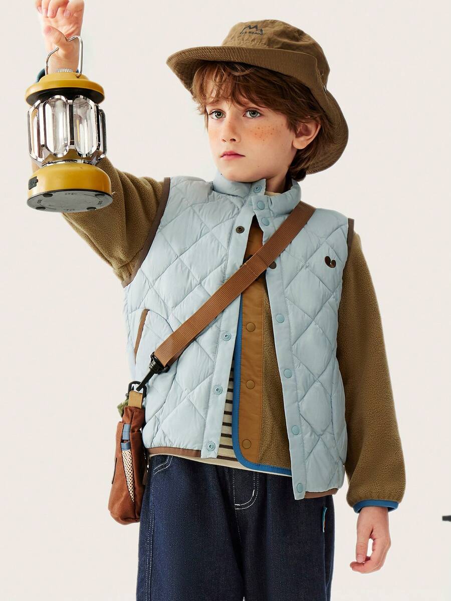 mini bala Kids Magic Cotton Vest Antibacterial Soft Warm Winter 2025 - Gray Blue - View 1